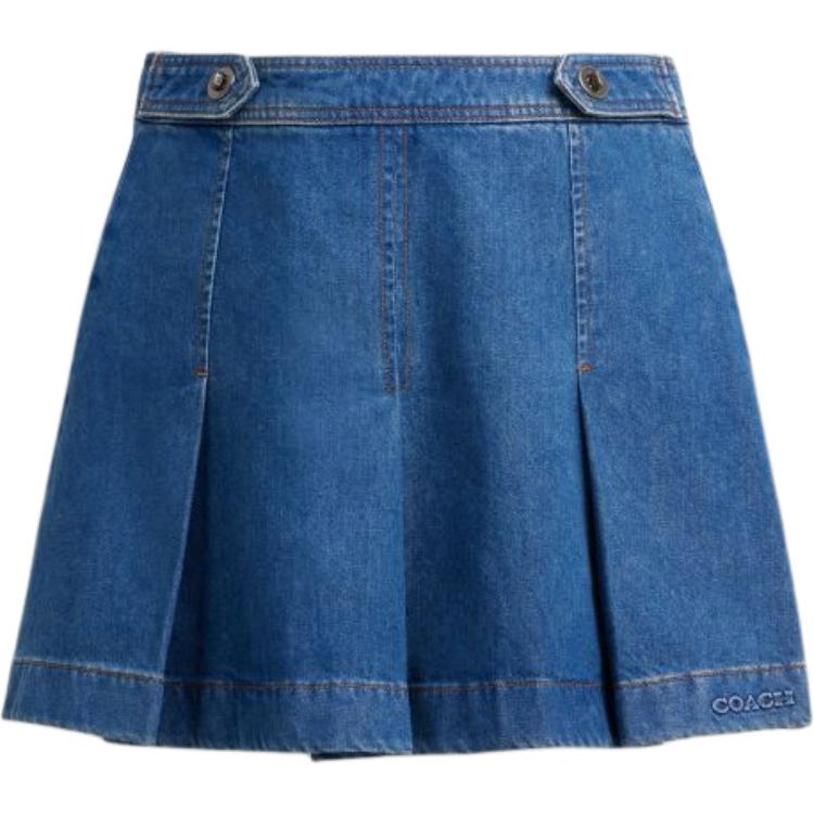 

Джинсовая короткая юбка SS26 Women's COACH, синий