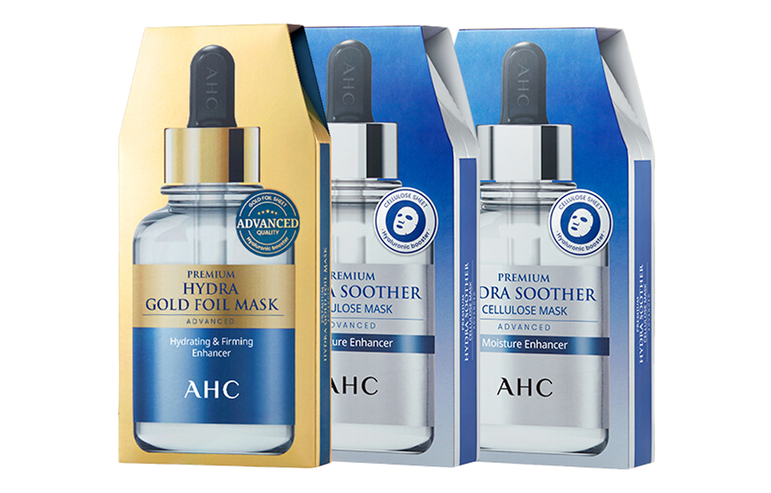 

A.H.C Маска для лица AHC Hyaluronic Acid успокаивающая, подтягивающая, увлажняющая, восстанавливающая Gold Model для любого типа кожи 10 штук/упаковка