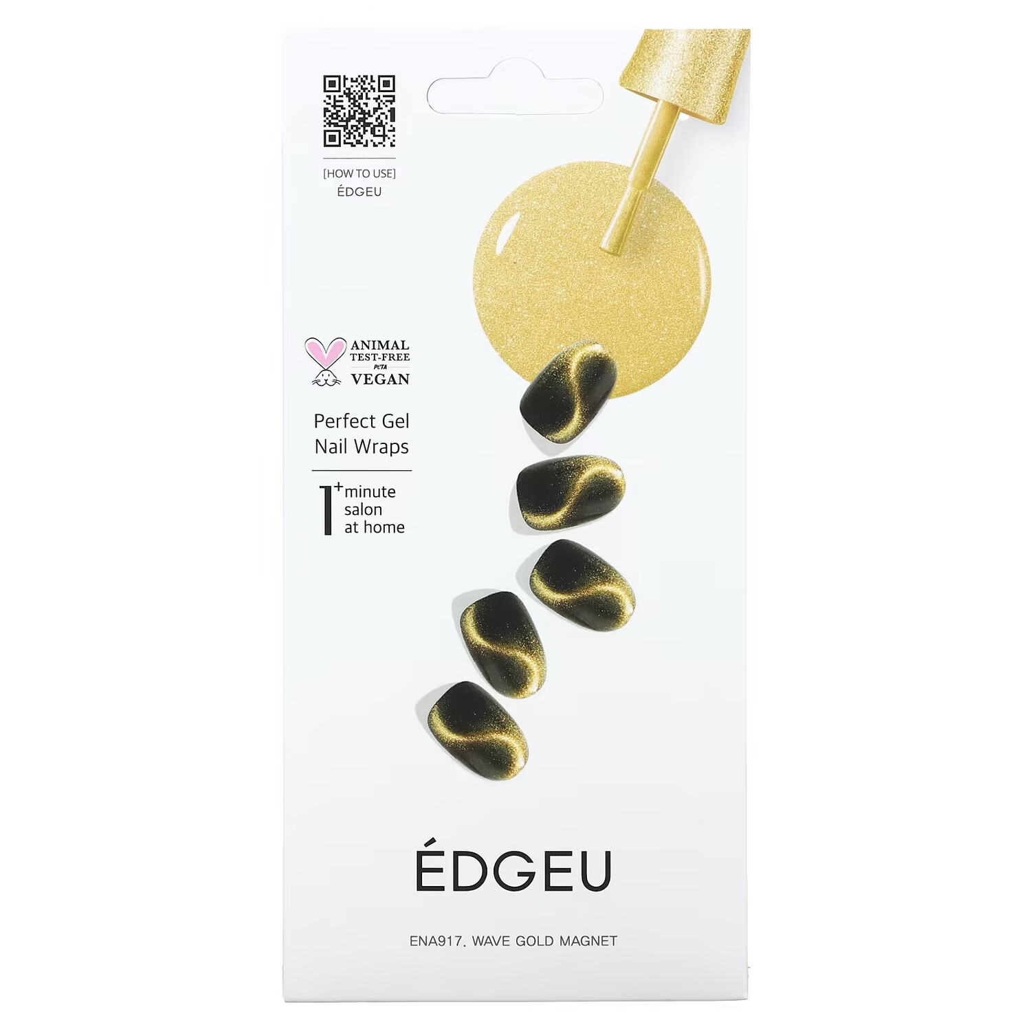 

Обертывания для ногтей Edgeu Perfect Gel Nail Wraps ENA917 Wave Gold Magnet