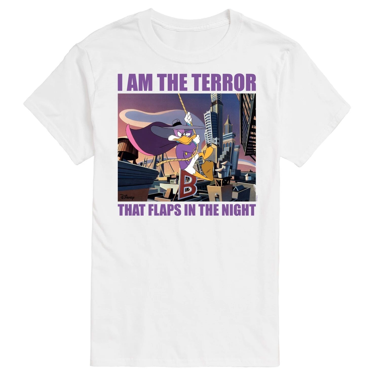 

Футболка Big & Tall Darkwing Duck Terror с цветком Disney, белый