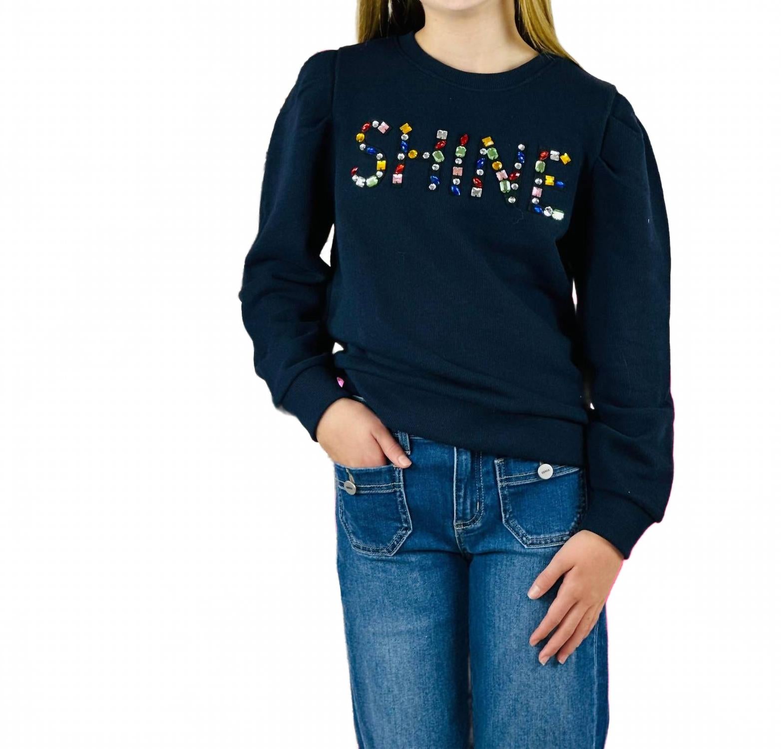 

Черный свитшот Shine 3D Jewel Paper Flower