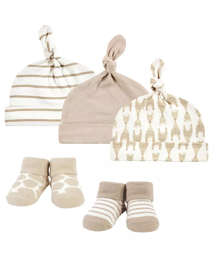 

Универсальный комплект шапочки и носочков Baby Unisex Hudson Baby, загар/бежевый