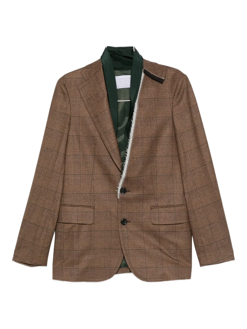 

Однобортный пиджак в клетку Kolor, зеленый