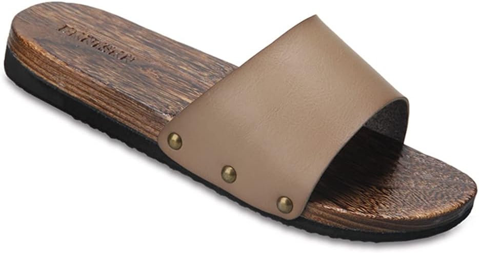 

Деревянные сабо YXCKG, шлепанцы с плоской подошвой для улицы, японская традиционная обувь с открытым носком, мужские и женские шлепанцы для летнего пляжа, противоскользящие (Цвет: черный, Размер: EUR42-43)