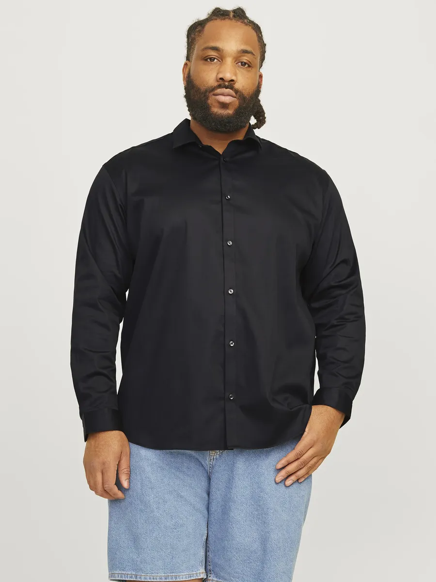 

Рубашка с длинными рукавами Jack & Jones PlusSize "JJPRPARMA SHIRT L/S NOOS PLS", черный