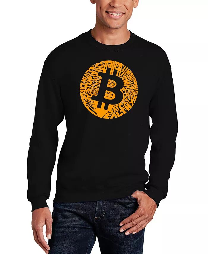 

Мужская толстовка Bitcoin Word Art Crew LA Pop Art, черный
