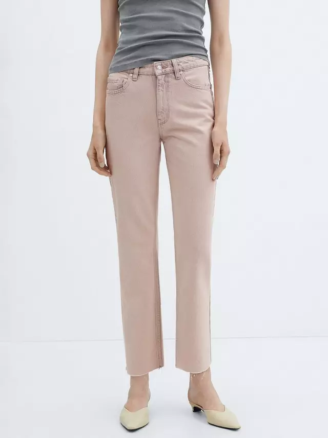 

Джинсы Mango Blanca Straight Cropped, цвет pastel/pink
