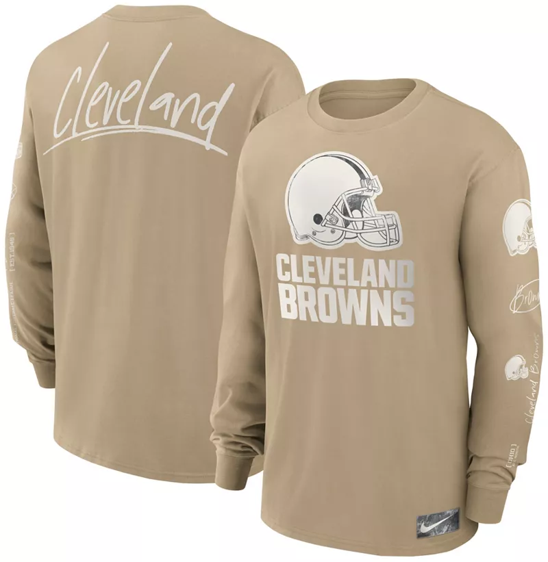 

Мужская коричневая футболка с длинными рукавами Nike Cleveland Browns Statement