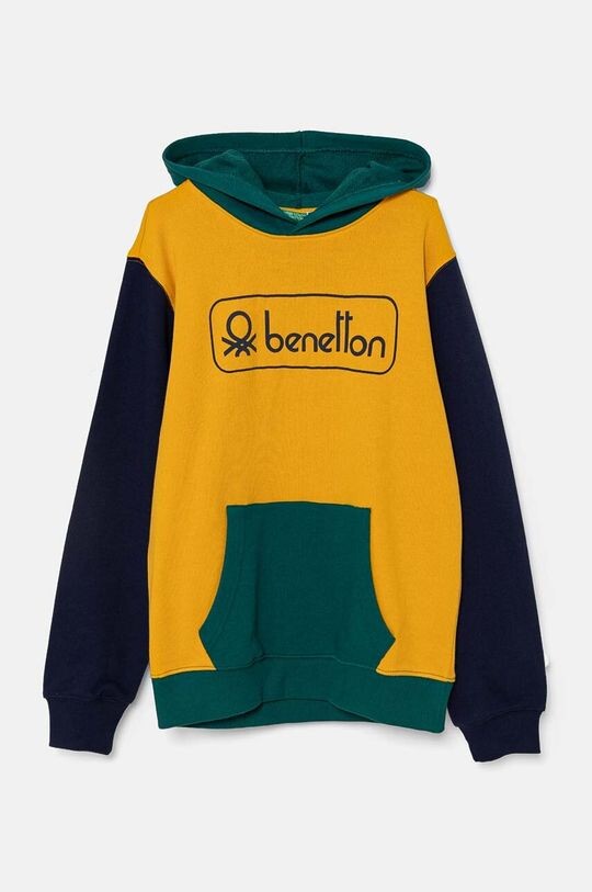 

Детская хлопковая толстовка United Colors of Benetton, желтый