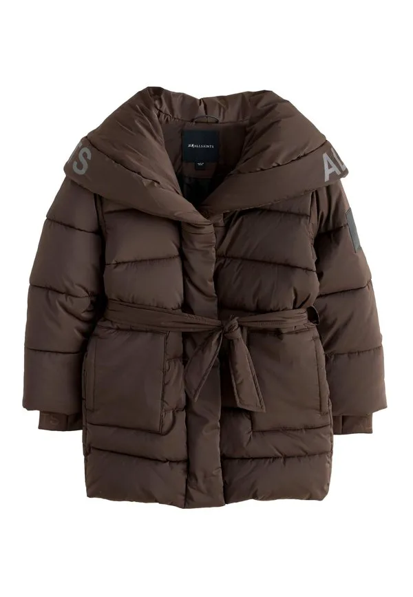 Зимнее пальто прямого кроя с поясом и подкладкой Smallsaints, Chocolate Brown