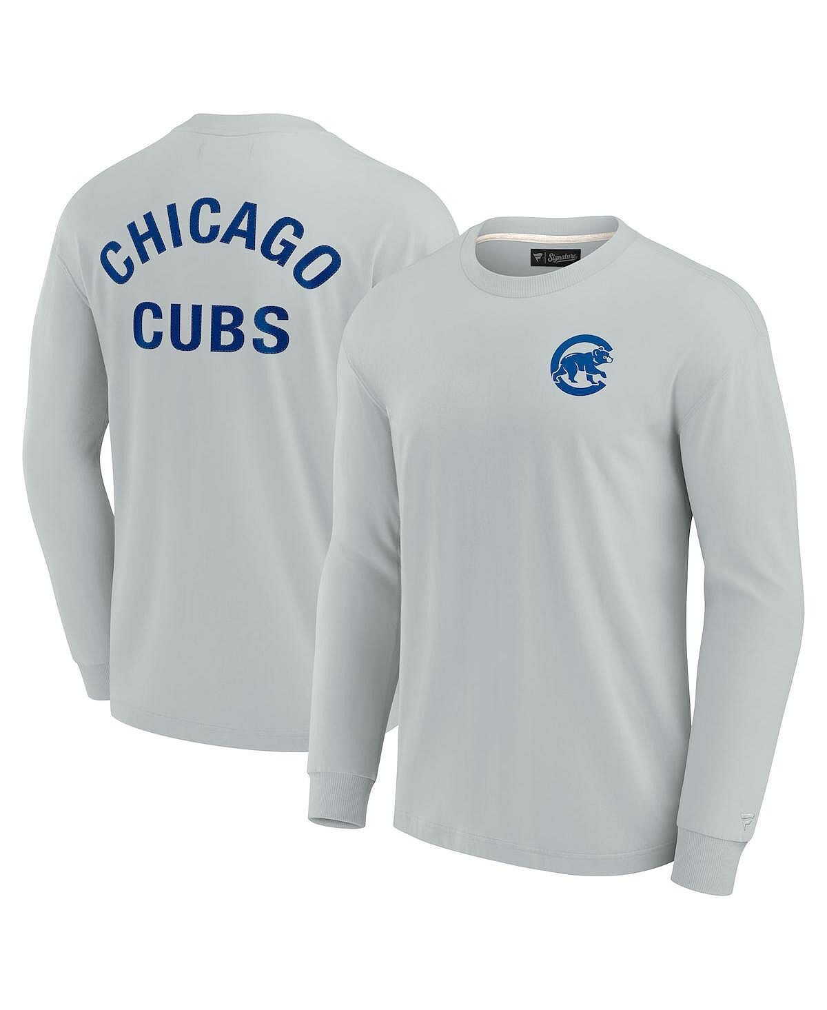 

Мужская и женская серая супермягкая футболка Chicago Cubs с длинным рукавом Fanatics Signature, Серый, Мужская и женская серая супермягкая футболка Chicago Cubs с длинным рукавом Fanatics Signature