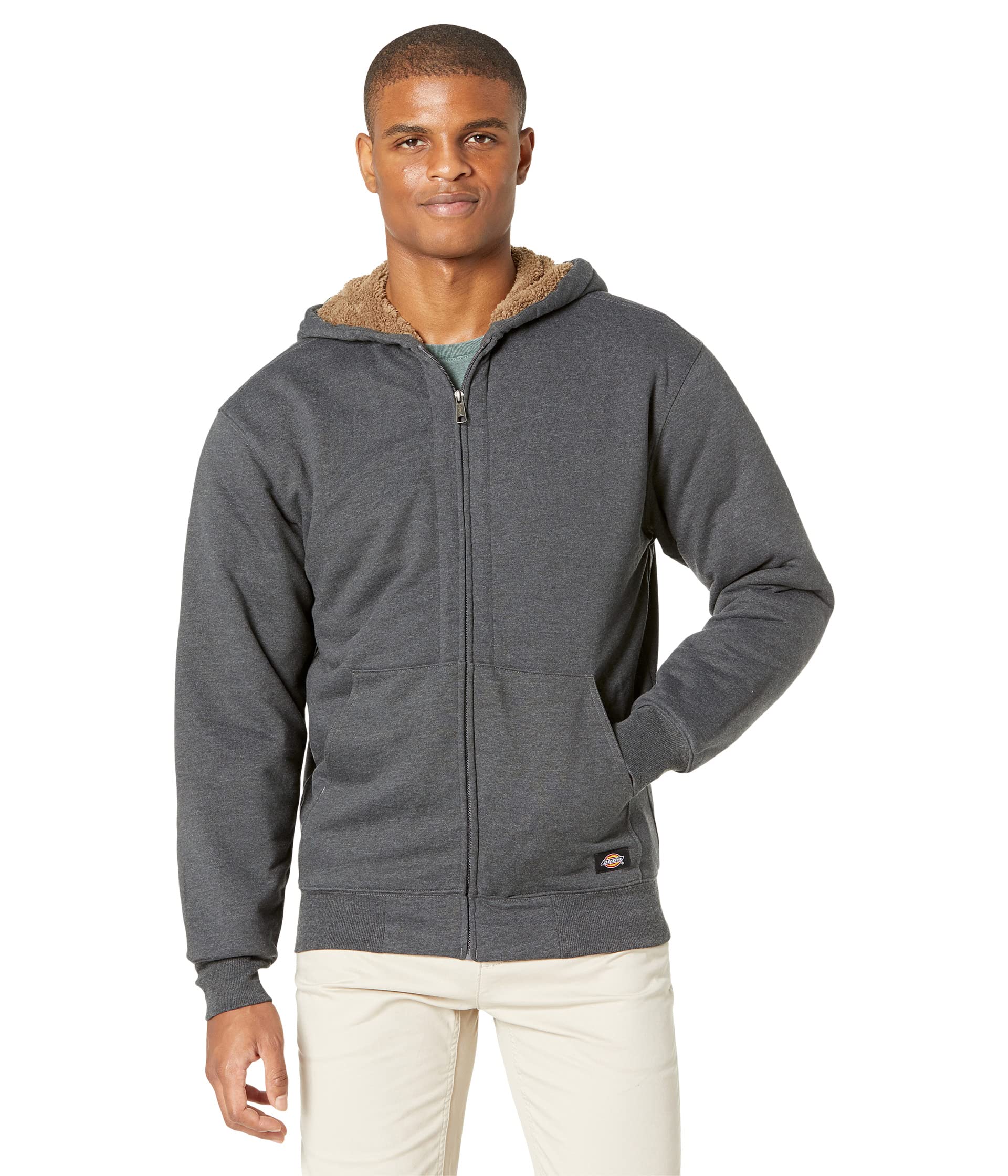 

Худи Dickies Sherpa Lined Full Zip Hoodie With Hydroshield Dwr, Dark Heather Grey