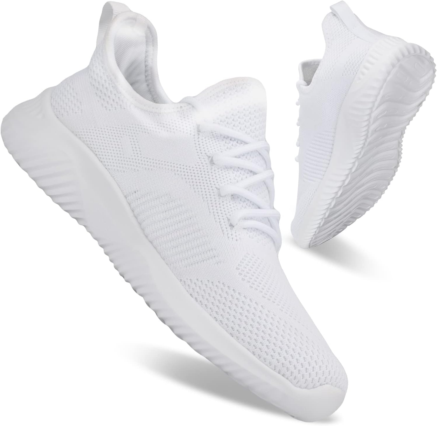 

Кроссовки Flysocks для мужчин с легкой посадкой, нескользящие кроссовки, легкие дышащие сетчатые кроссовки для повседневной носки, тенниса, бега и ходьбы, белый