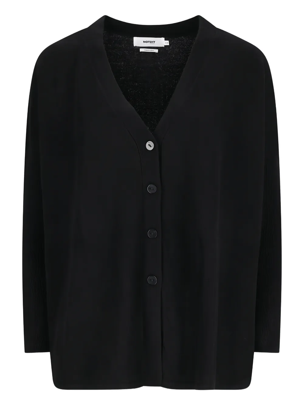 

Кардиган из шерсти на пуговицах Alicia Notshy, черный