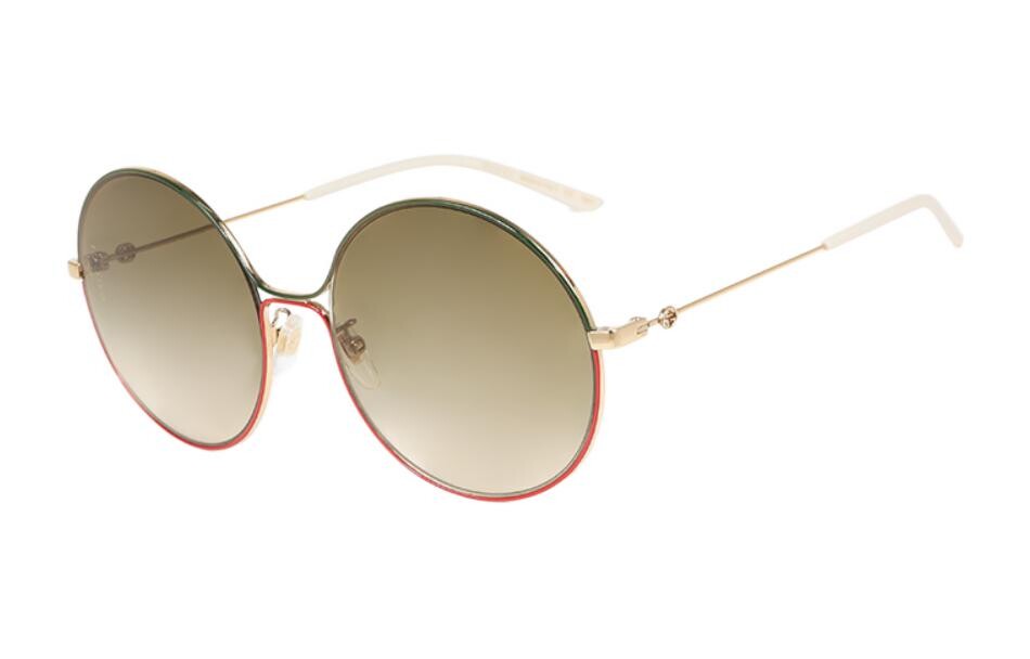 

Солнцезащитные очки Gucci Logo женские, золотой / красный