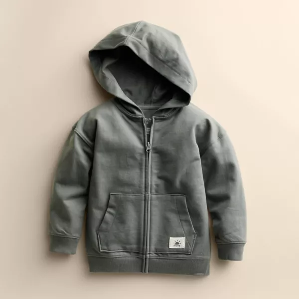 

Детская худи на молнии из органического хлопка Little Co. By Lauren Conrad, цвет shady pewter