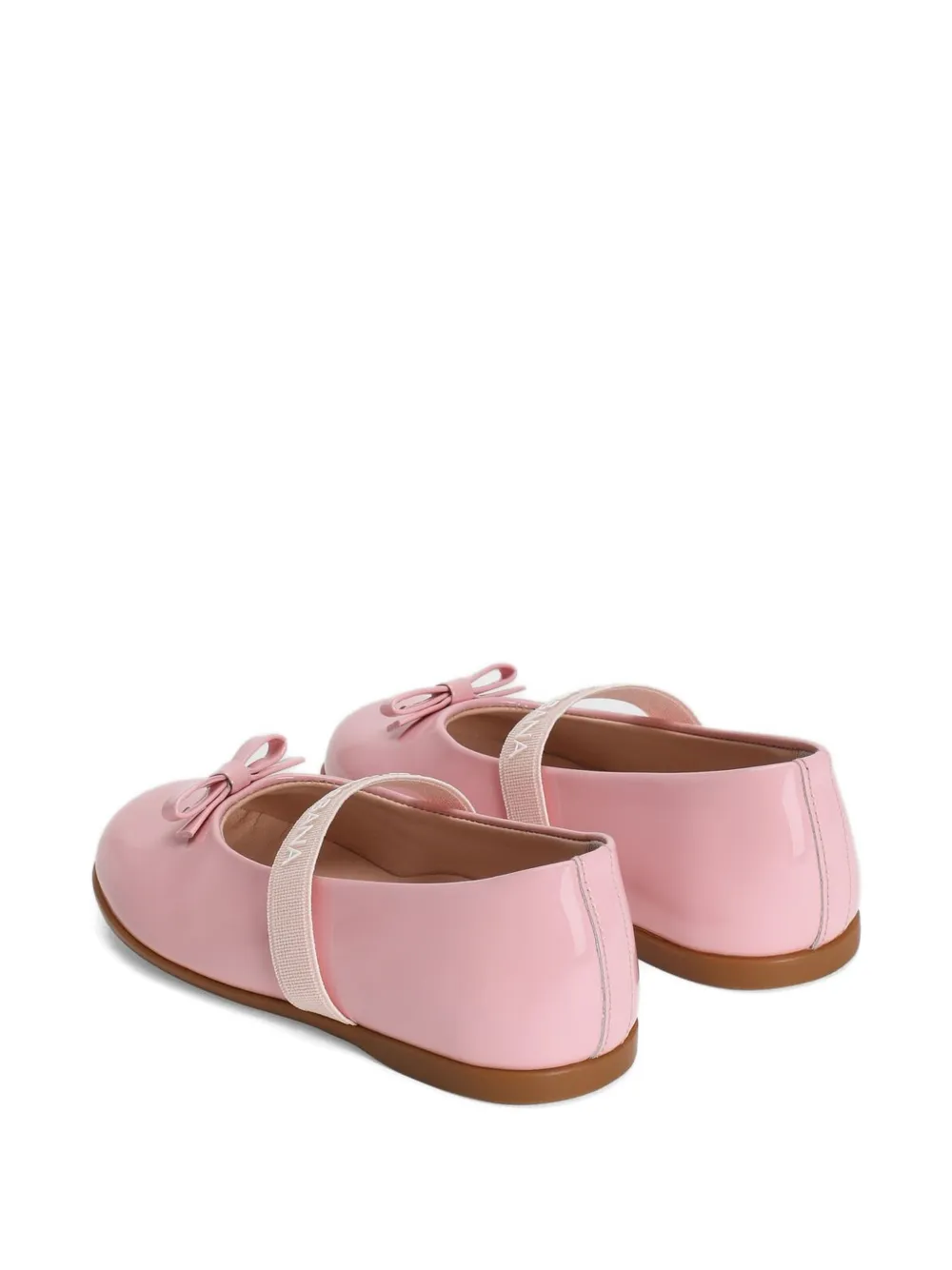 Балетки с ремешком и бантом Dolce & Gabbana Kids, розовый — фото 3