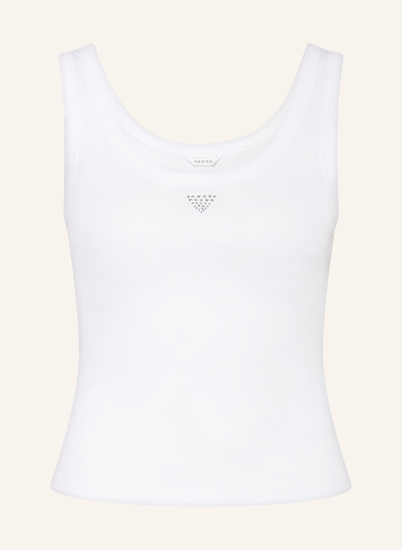 

Укороченный топ с драгоценными камнями Guess, белый