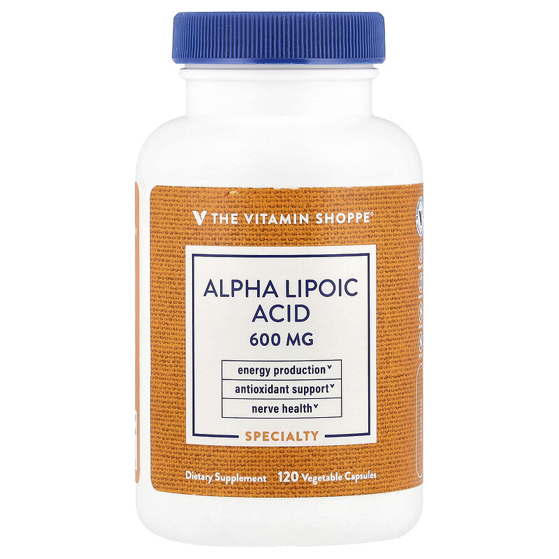 

The Vitamin Shoppe, Альфа-липоевая кислота, 600 мг, 120 растительных капсул