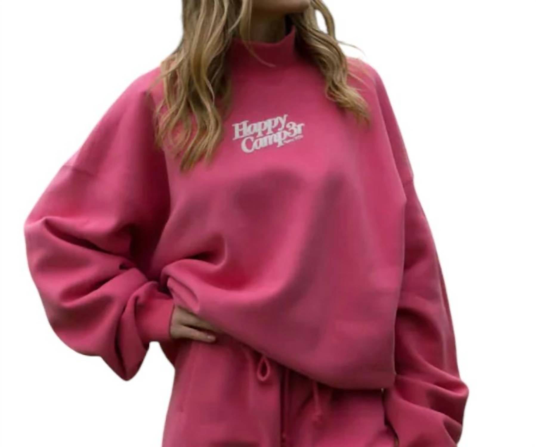 

The Happy Camp3r Толстовка с высоким воротником ярко-розового цвета