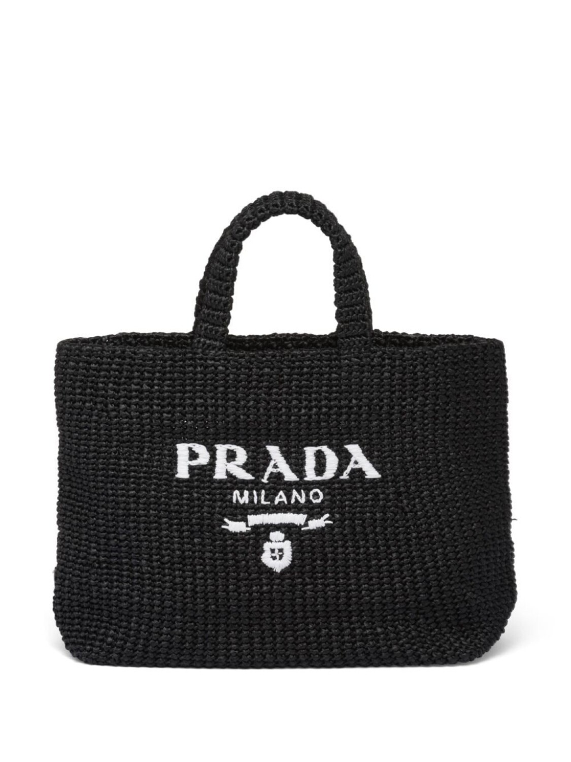 

Сумка-тоут Prada из рафии, черный