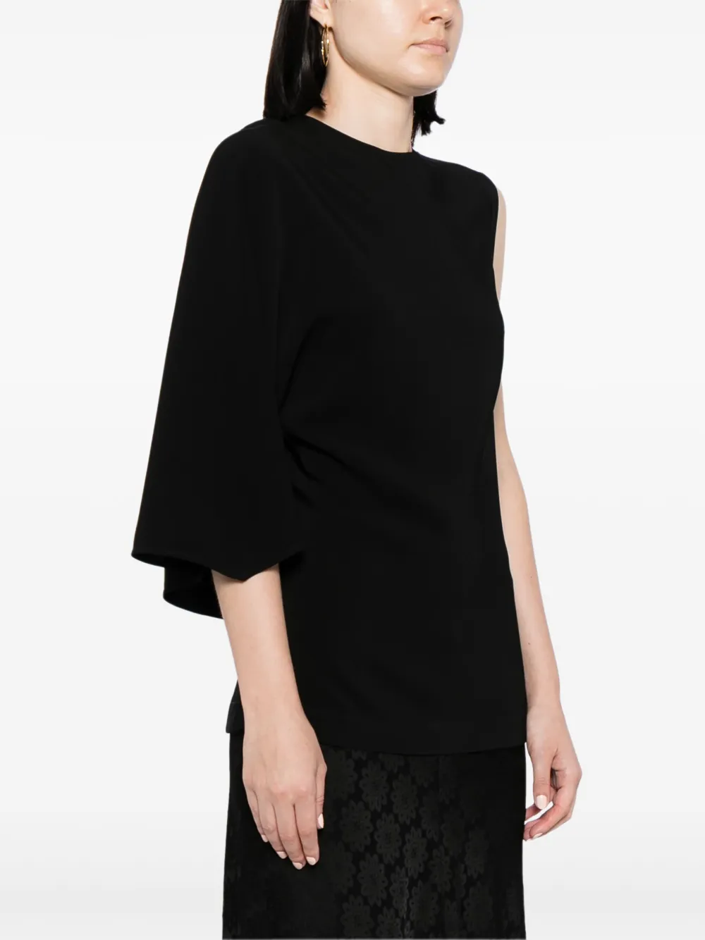 Топ асимметричного кроя с одним рукавом STELLA MCCARTNEY, черный — фото 3