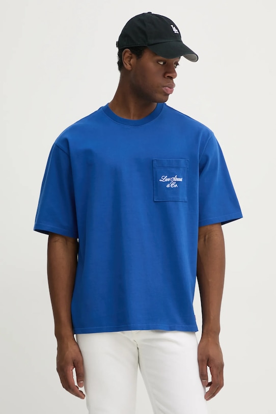 

Хлопковая футболка HALF SLEEVE GR PCKT T Levi'S, синий