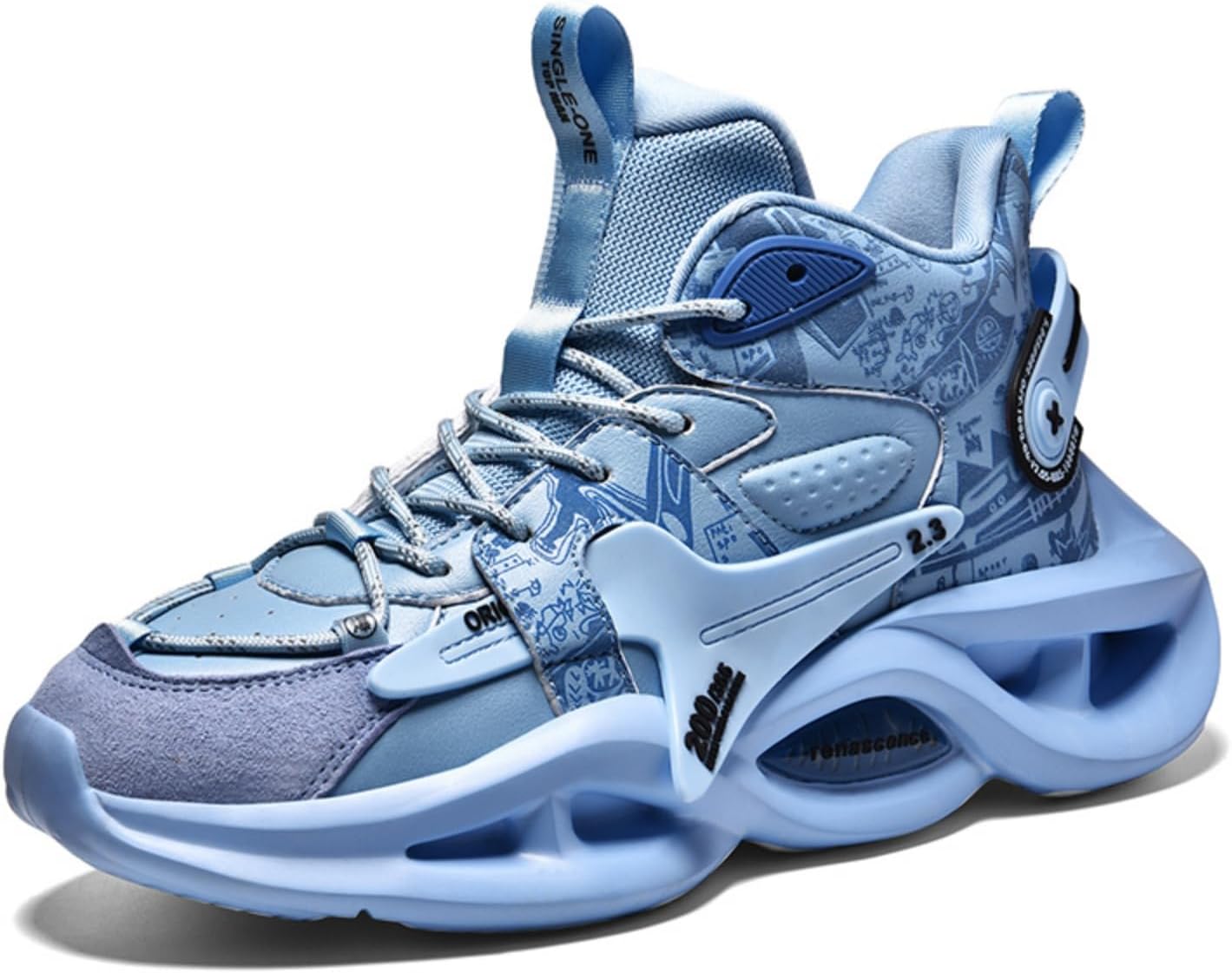 

Модные кожаные мужские кроссовки на шнуровке с массивной подошвой, повседневные, с круглым носком, на платформе, для ходьбы, бега, вождения и занятий спортом в зале Netehadi, синий