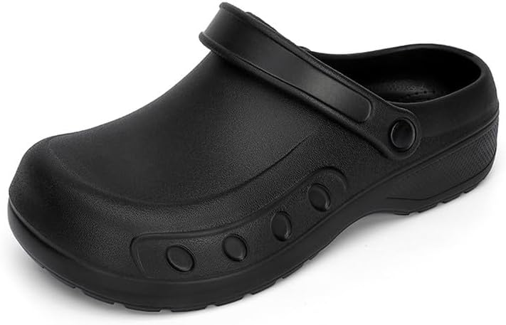 

Унисекс сабо для общественного питания, удобные, из материала EVA, легкие шлепанцы, для врачей и медсестер, водонепроницаемые, маслостойкие, с закрытым носком, рабочая обувь Vandimor, черный