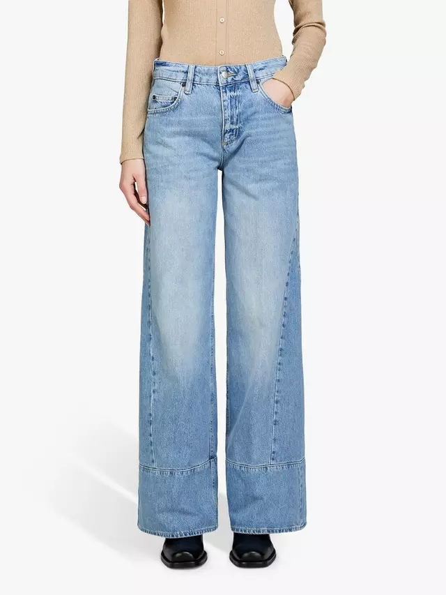 

Джинсы SISLEY Wide Leg, цвет blue denim