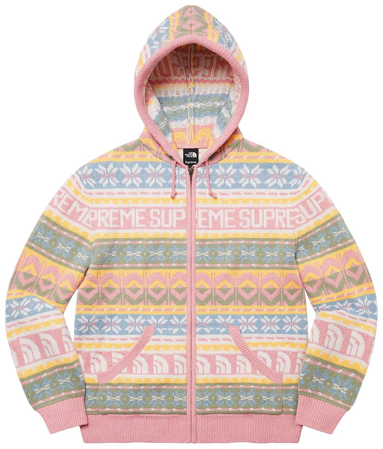

Свитер Supreme x The North Face Zip Up Hooded Sweater 'Pink', розовый
