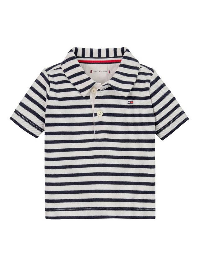 

Детская рубашка поло в полоску в рубчик Tommy Hilfiger, темно-синий/разноцветный