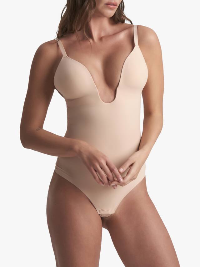 

Скульптурирующий боди-слип с глубоким вырезом и стрингами Bye Bra, Beige