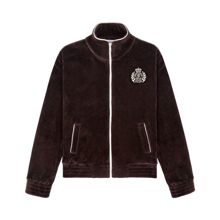 

Куртка Sporty & Rich Sporty & Rich NY Crest Velour Track Jacket Chocolate, коричневый