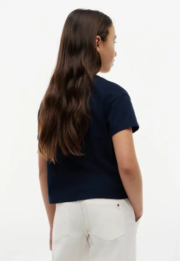 Футболка Tommy Hilfiger Tonal flag basic t-shirt, темно-синий — фото 3