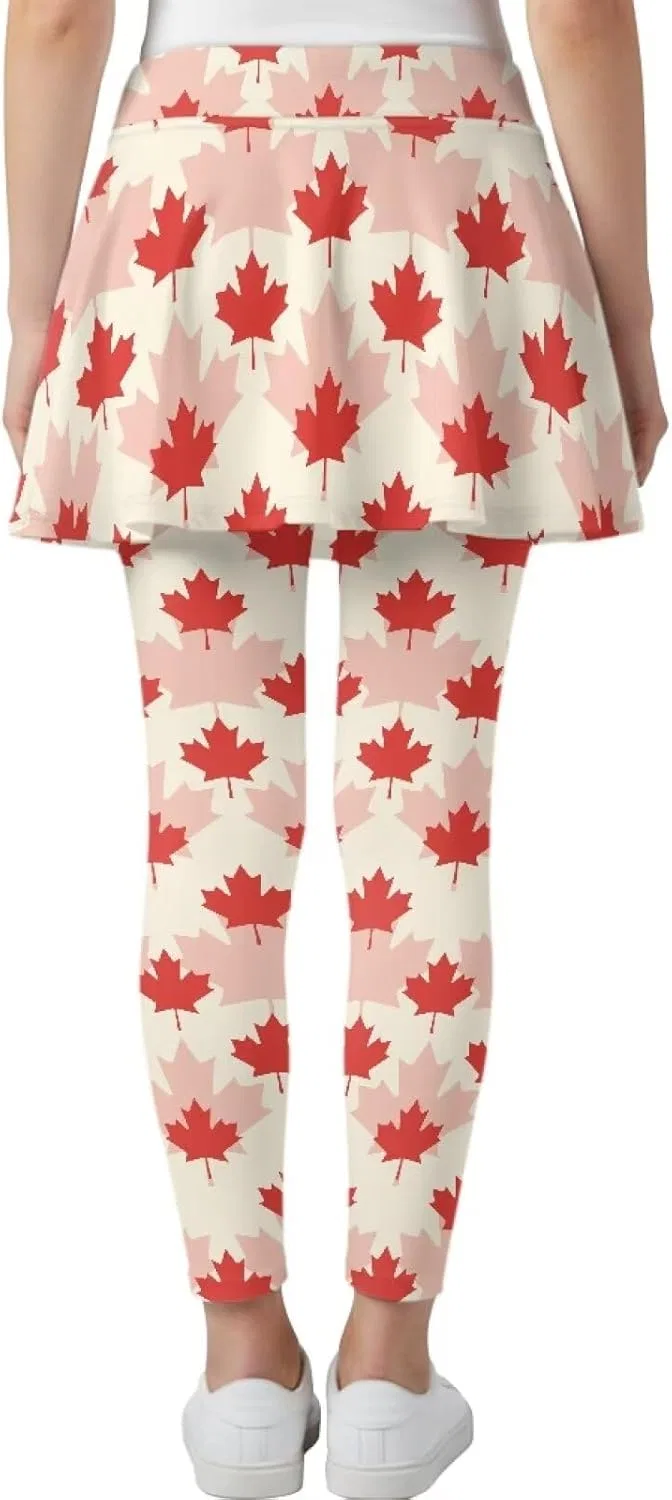 Леггинсы с юбкой для девочек Yatixapu, Maple Leaf — фото 2