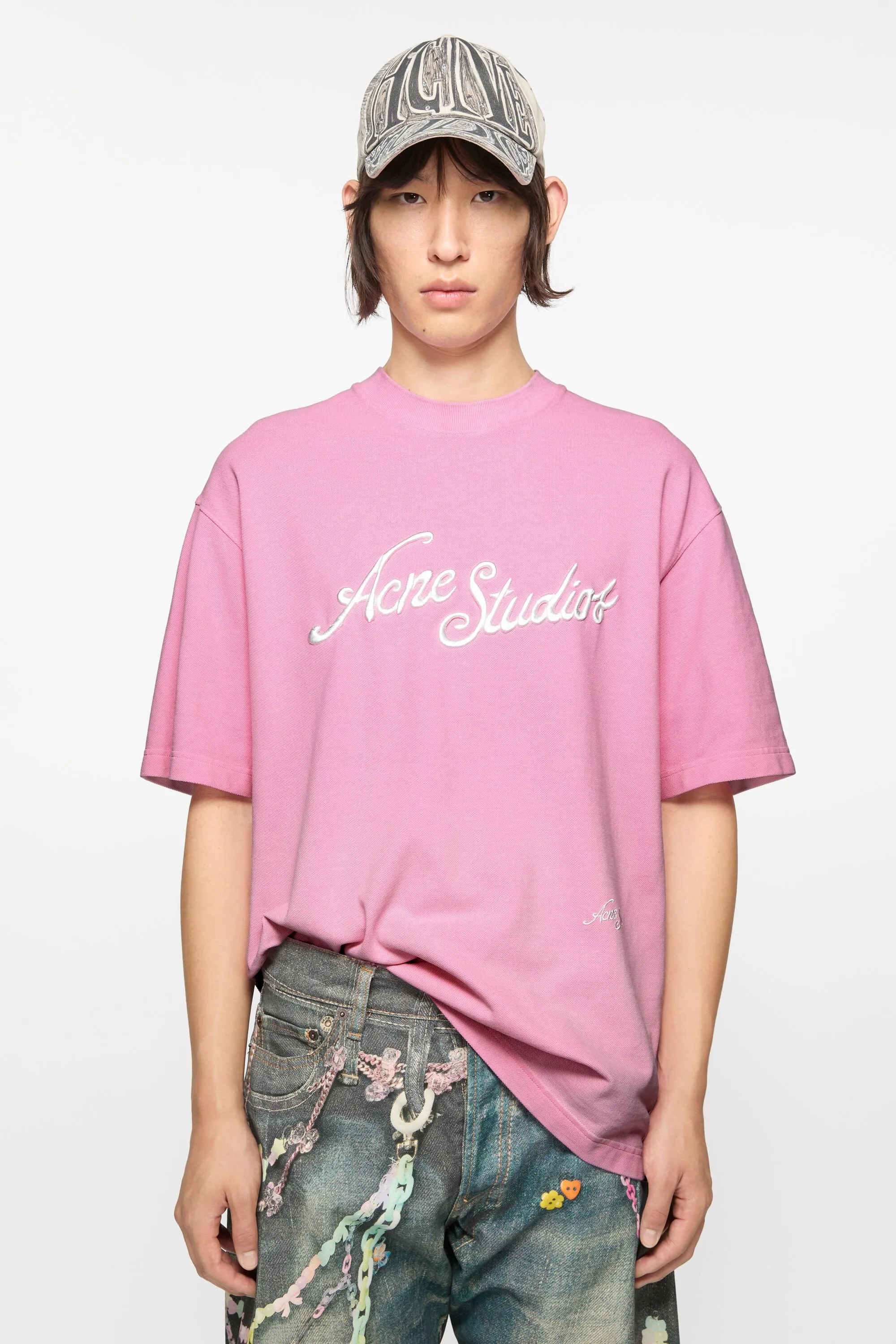 

Футболка с логотипом - Свободный крой Acne Studios, Bubble Pink