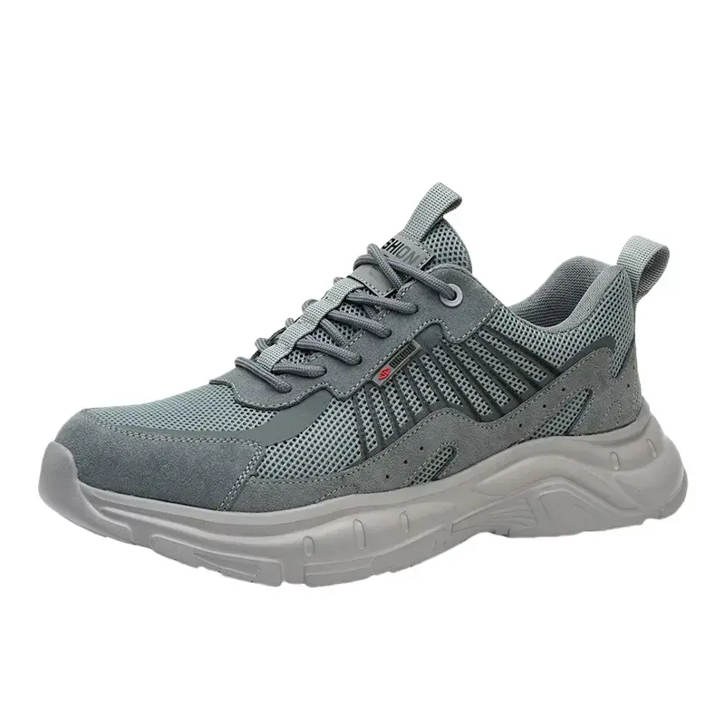 

DINGGU Серебристо-серые дышащие мужские повседневные туфли на низком ходу с противоскользящей подошвой, цвет Silver Gray[1198 Breathable]