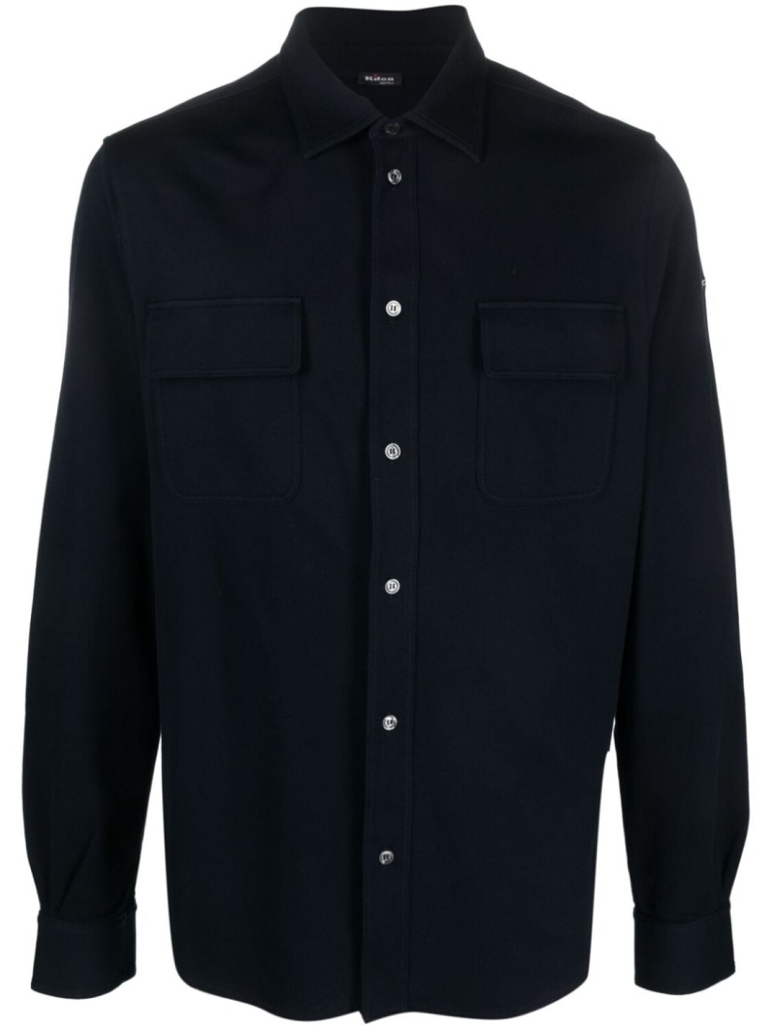 

Рубашка с вышитым логотипом Kiton, синий