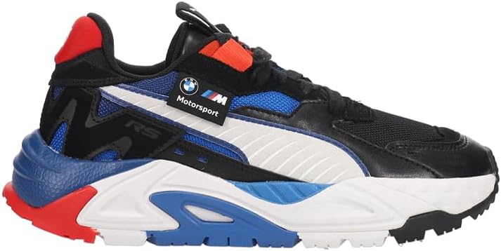 

Детские кроссовки PUMA для мальчиков BMW M Motorsport X Rs Trck на шнуровке, повседневные - черные, синие