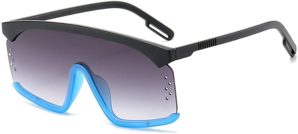 

Модные солнцезащитные очки большого размера для женщин, стильные и выразительные, в массивной оправе, винтажные солнцезащитные очки для мужчин TKKTLLT, C4 Black Blue-grey