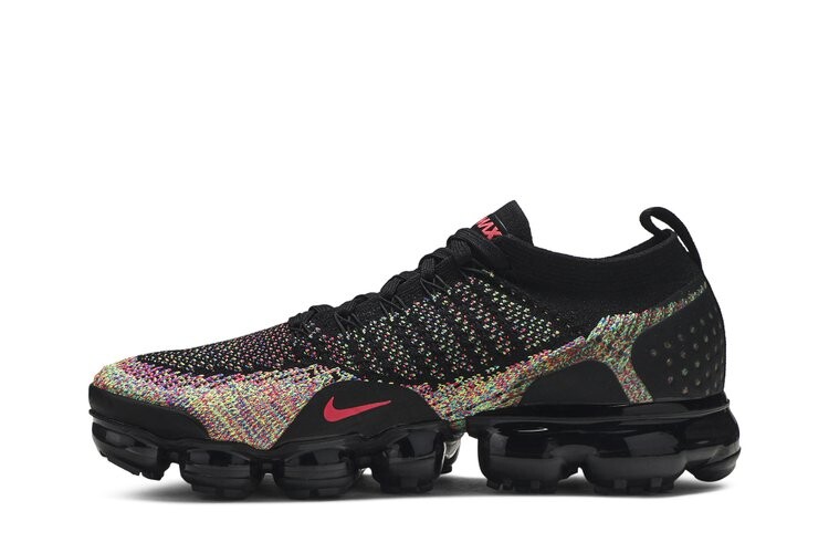 Кроссовки Nike Air VaporMax Flyknit 2 'Black Multi-Color', черный — фото 3