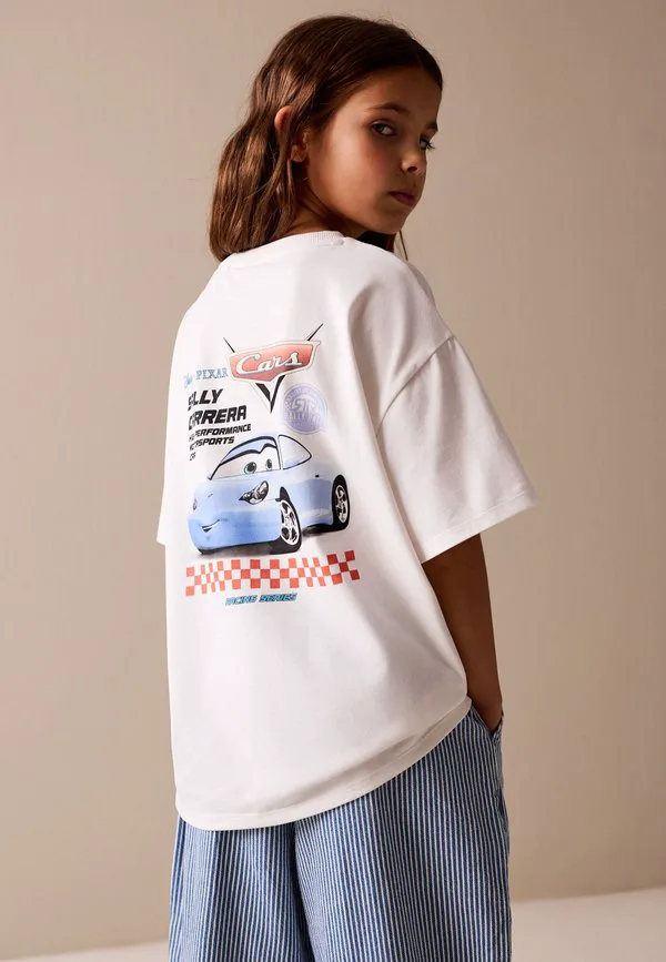 Футболка стандартного кроя с графическим принтом автомобилей Next, White — фото 4