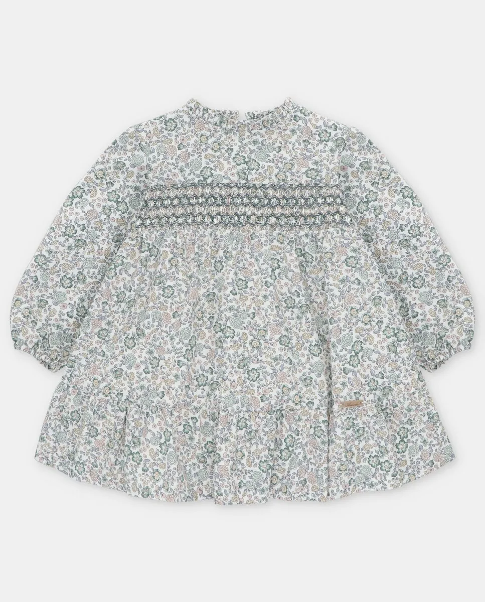 

Детское хлопковое платье с микроузором из разноцветных цветов Martín Aranda