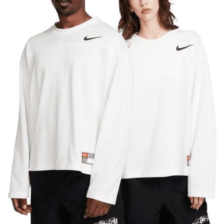 Спортивный топ Nike x Stussy Long Sleeve Top 'White' FJ9165-133, белый — фото 3