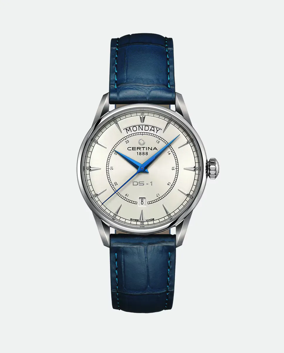

DS 1 C0294301601100 Автоматические синие кожаные мужские часы Certina