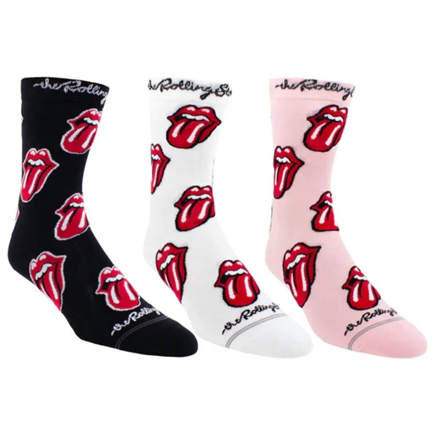 

Женские носки The Rolling Stones Assorted Crew Socks черного/белого/розового/красного цветов Perri’s Socks