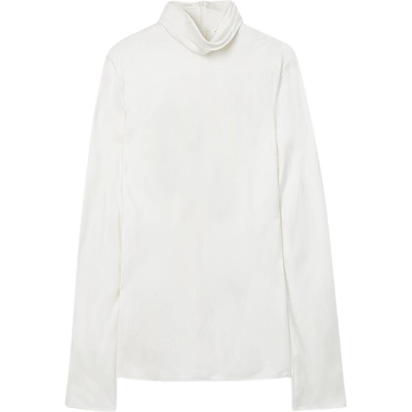 

JIL SANDER Футболка Women's White с драпированным воротником, Белый, JIL SANDER Футболка Women's White с драпированным воротником