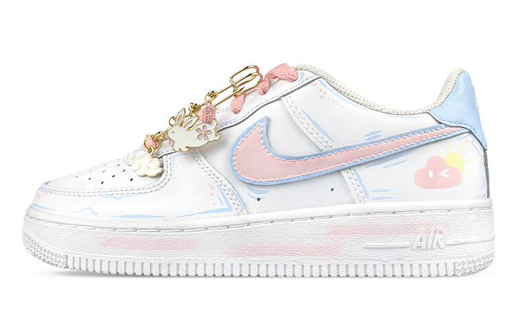 

Кроссовки Nike Air Force 1 Skateboard Shoes Women's Low-Top White Pink/Blue