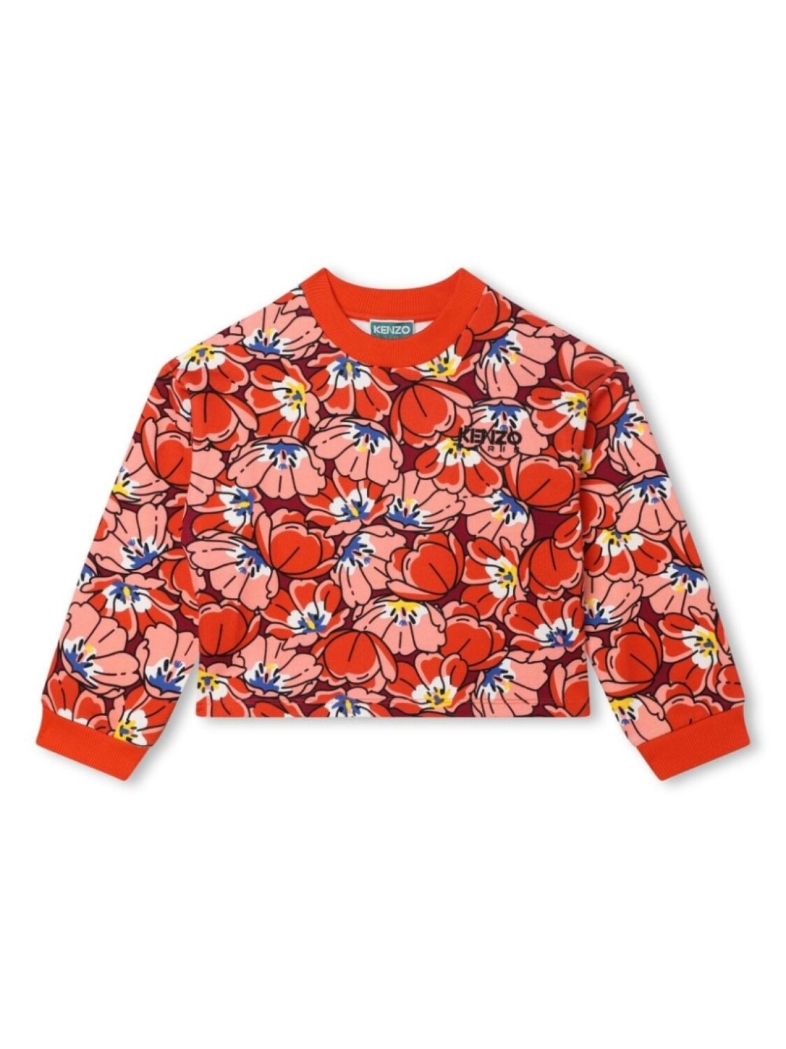 

Kenzo Kids толстовка с вышитым логотипом, красный